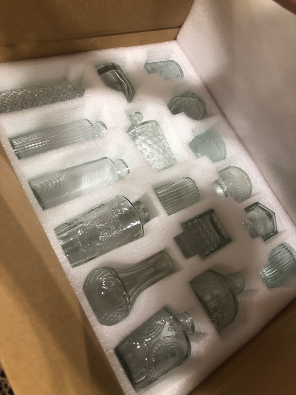 Photo 1 of Arme Glass  Vase Set of 32 Pcs?Small Glass Vases for Flowers?Clear Bud Vases in Bulk?Vintage Vases for Centerpieces?Small Glass Bud Vase for Rustic Wedding Decorations?Home Table Flower Décor