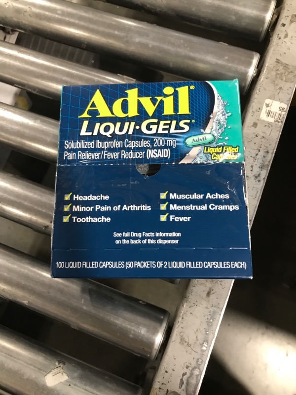 Photo 1 of Advil Liqui-Gels Pain Reliever and Fever Reducer, Pain Medicine for Adults with Ibuprofen 200mg for Headache, Backache, Menstrual Pain and Joint Pain Relief