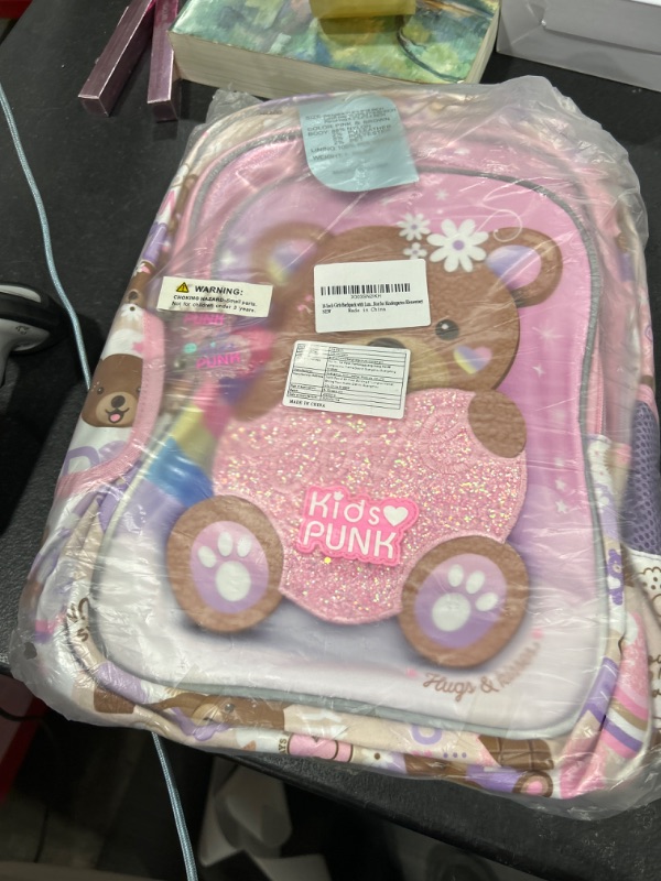 Photo 2 of 16 Inch Girls Backpack with Lunch Box and Pencil Case Cute Bear Backpack for Girls Kawaii Kids Backpack with Lunch Box for Kindergarten Elementary Bear1