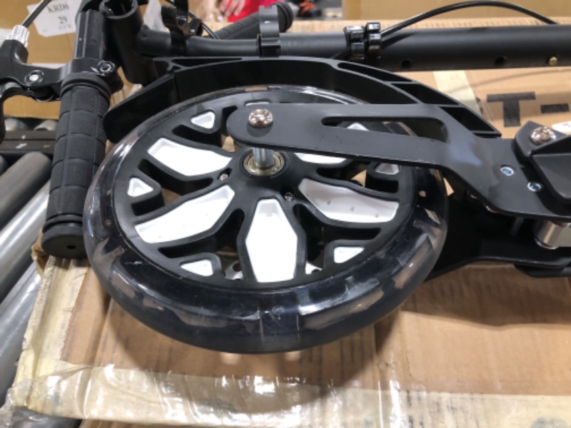 Photo 1 of GLDDFDG Commuter Adult Scooter 300 lbs Capacity, Big Wheels Scooters, Sport Folding Kick Scooter for Kids 10 Years and up, 4 Adjustable Levels, Bearing ABEC 9, 15 lbs,Black