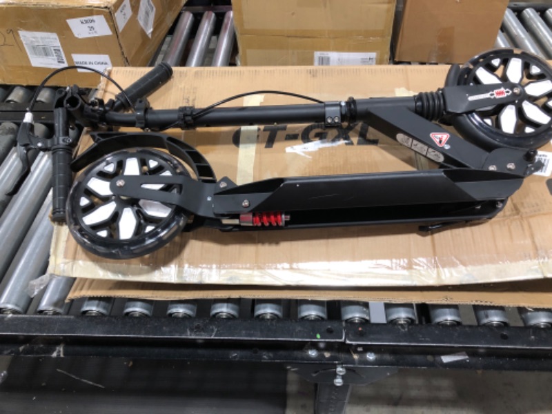 Photo 1 of GLDDFDG Commuter Adult Scooter 300 lbs Capacity, Big Wheels Scooters, Sport Folding Kick Scooter for Kids 10 Years and up, 4 Adjustable Levels, Bearing ABEC 9, 15 lbs,Black