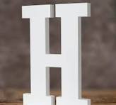 Photo 1 of 15 Inch White Wood Letters, Extra Large Unfinished Wooden Letters for Wall Decor, Printable Alphabet Letters Free Standing Solid Letters for Home Bedroom Wedding Birthday Party DIY Craft, Letter H