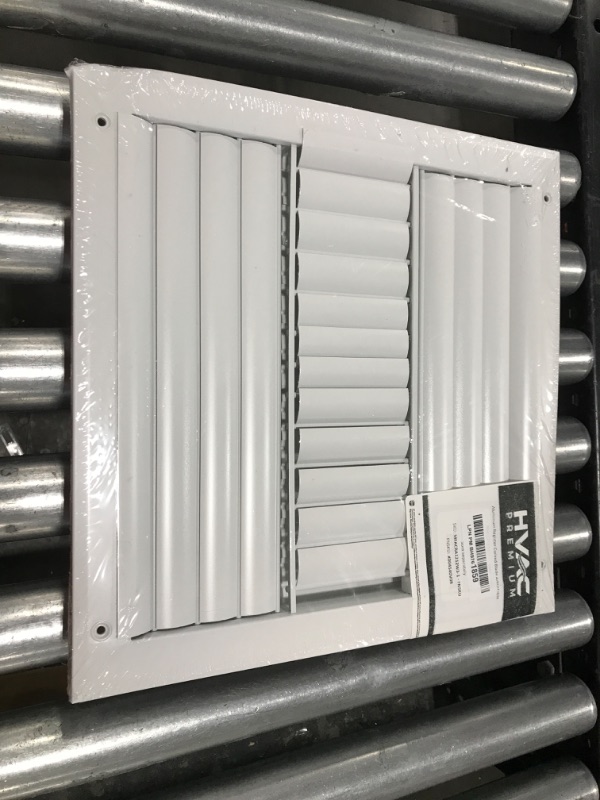 Photo 2 of 12" x 12" - 3-Way Air Vent - Adjustable Aluminum Curved Blades - Maximum Airflow - HVAC Grille