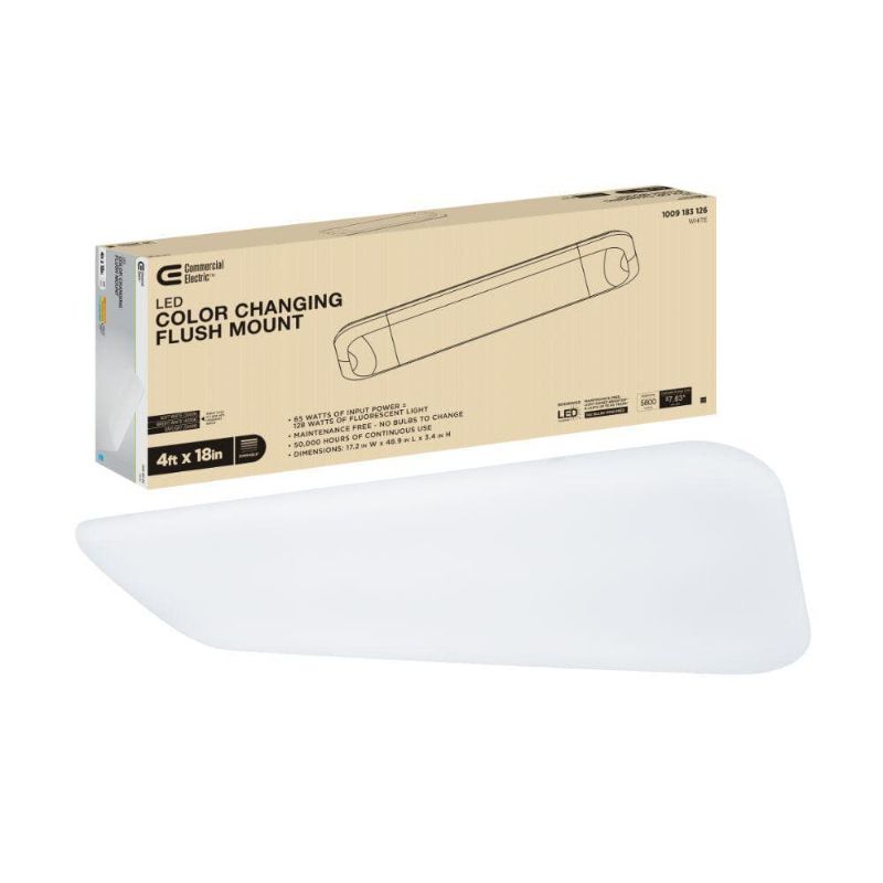 Photo 1 of 48 in. X 18 in. Low Profile LED Flush Mount Rectangular Light Fixture 5500 Lumens 3000K 4000K 5000K Kitchen Lighting
