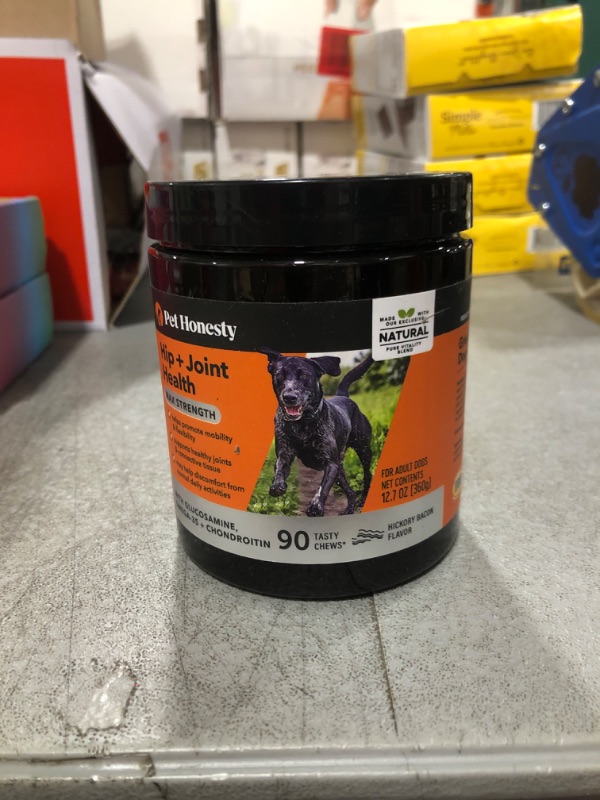 Photo 2 of Pet Honesty Hip & Joint Health Max Strength - Natural Joint Supplement for Dogs Chews - Glucosamine, Omega-3s, Chondroitin, Green Lipped Mussel - Help Improve Mobility, May Reduce Discomfort (90 ct)