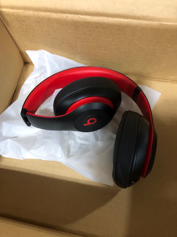 Photo 2 of Beats Studio3 Wireless Noise Cancelling Over-Ear Headphones - Defiant Black-Red (Renewed Premium)