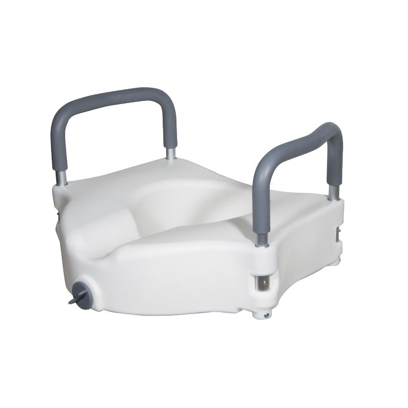 Photo 1 of  Drive Medical Elevated Raised Toilet Seat with Removable Padded Arms Standard Seat 