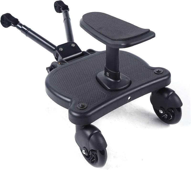 Photo 1 of  Gdrasuya10 55 x 33 x 36 cm Universal Pram Pedal Adapter, Comfort Wheeled Board Stroller Ride Board with Detachable Seat, Holds Children Up to 25kg 