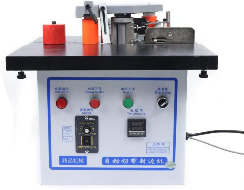 Photo 1 of  1200W Automatic Edge Bander, Curve Straight Edge Banding Machine Woodworking Edge Bander 1000 ml Glue Capacity, Portable Edge Bander With Speed Control 0-6m/min for Cabinet Processing 