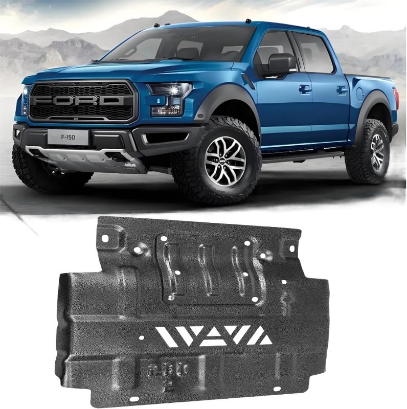 Photo 1 of  Lower Front Splash Shield Fit for 2015 2016 2017 2018 2019 2020 2021 2022Ford F-150 Replacement FL3Z-5D032-D for Protect The Bottom of Engine Black Front Engine Splash Shield 