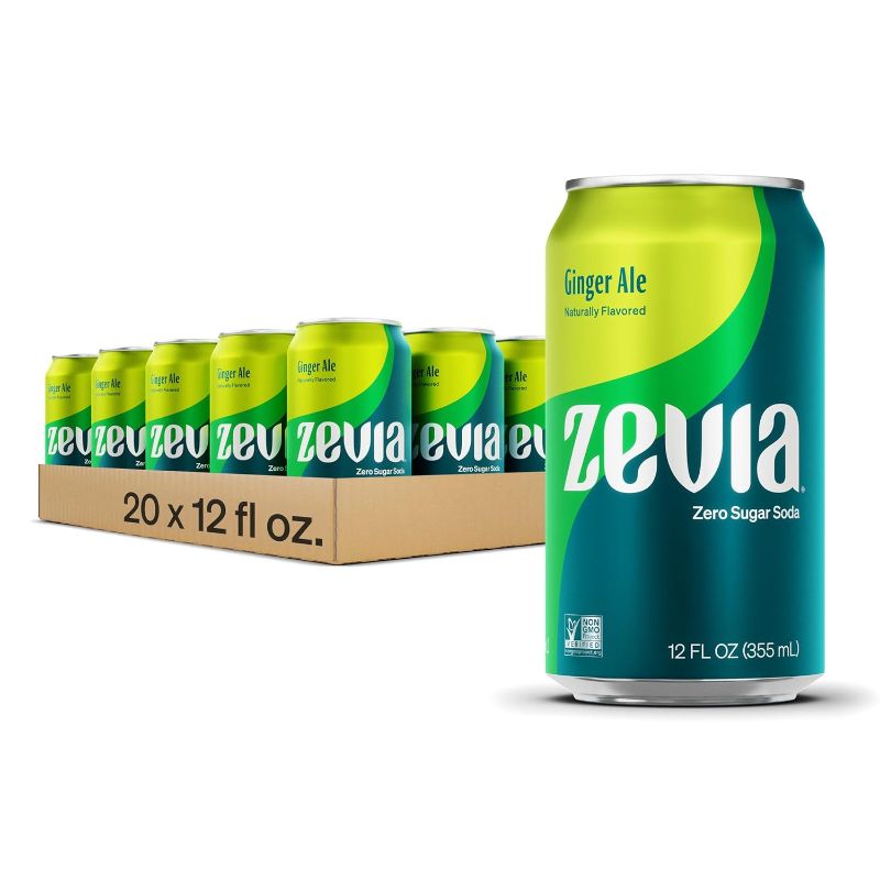 Photo 1 of  Zevia Zero Calorie Soda, Ginger Ale, 12 Ounce Cans (Pack of 20), BEST BY 29 NOV 2024