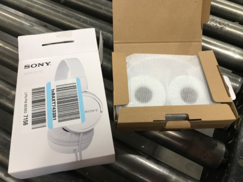 Photo 2 of  Sony ZX Series Wired On-Ear Headphones, White MDR-ZX110 