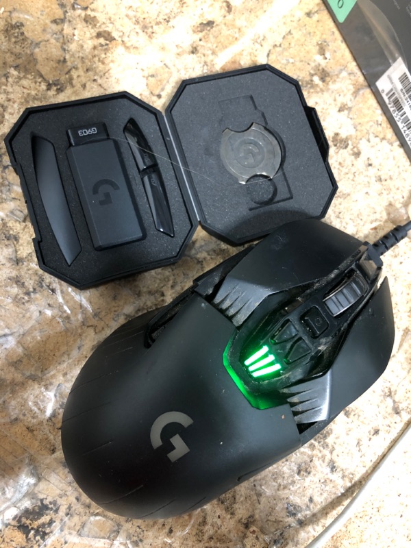 Photo 2 of **HEAVY USE**
Logitech G903 LIGHTSPEED Wireless Gaming Mouse with HERO 16K Sensor, 140+ Hour with Rechargeable Battery, LIGHTSYNC RGB, POWERPL