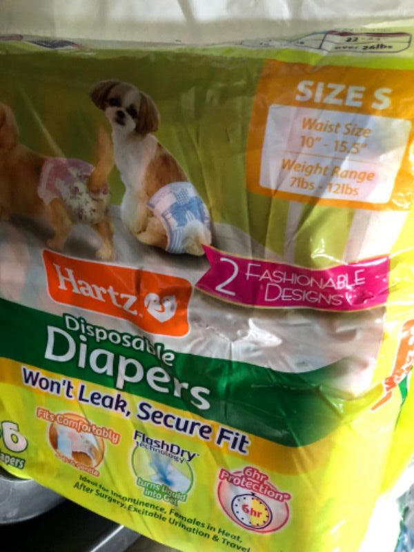 Photo 1 of *BAG OPENED UNKNOWN  IF MISSING**
Hartz Disposable Dog Diapers, Size S 36 count, Comfortable & Secure Fit, Easy to Put On