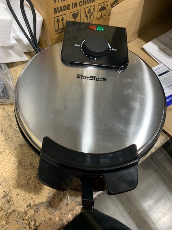 Photo 2 of 10inch Roti Maker by StarBlue with FREE Roti Warmer and Removable Handle - The automatic Stainless Steel Non-Stick Electric machine to make Indian style Chapati, Tortilla, Roti AC 110V 50/60Hz 1200W