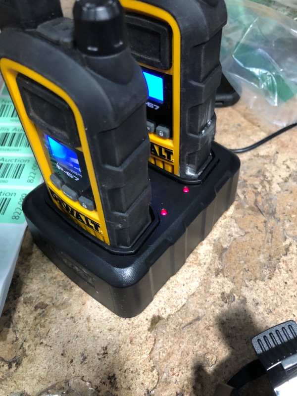Photo 1 of *UNABLE TO TEST**
DEWALT DXFRS800 2 Watt Heavy Duty Walkie Talkies - Waterproof, Shock Resistant, Long Range & Rechargeable Two-Way Radio with VOX (2 Pack)