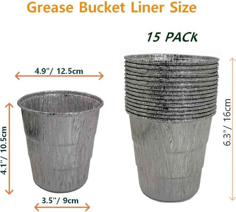 Photo 1 of 15-Pack Liners and Replacement Traeger HDW152 Drip Grease Bucket for Traeger 20/22/34