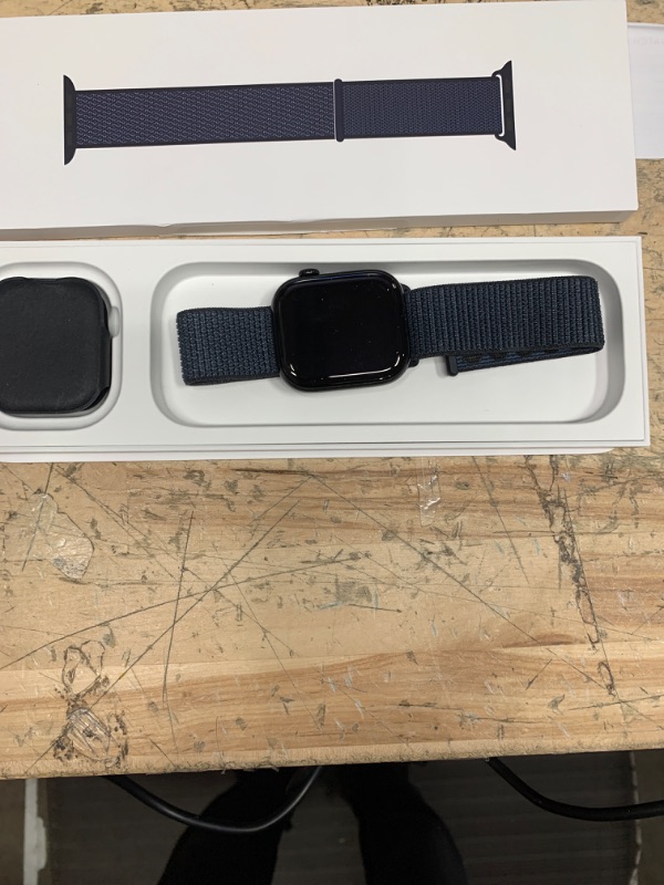 Photo 3 of Apple Watch Series 10 [GPS 46mm case] Smartwatch with Jet Black Aluminium Case with Ink Sport Loop. Fitness Tracker