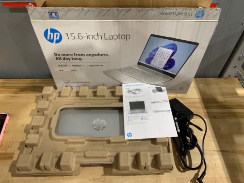 Photo 2 of (used/needs set up) HP 15 Laptop (15.6" FHD Anti-glare, Intel Core i5-1135G7 (Beats i7-10510U), 16GB RAM, 512GB SSD) Home & Business PC, Narrow-Bezel, 10-Hr Long Battery Life, Type-C, Webcam, Numpad, Win 11 Home, Silver