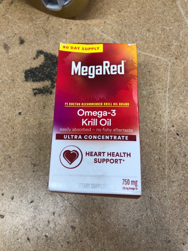 Photo 2 of *2/2026* MegaRed 750mg Ultra Concentration Omega-3 Krill Oil, 80 Softgels