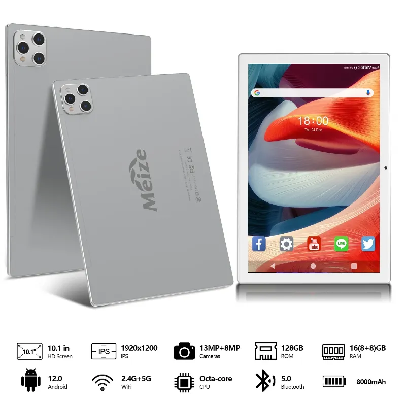 Photo 1 of Android 12 Tablet, 10.1 inch Tablet, Octa-Core Processor with 16(8+8)GB