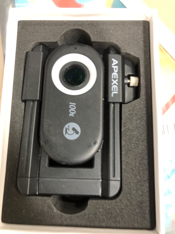 Photo 2 of ***USED - LIKELY MISSING PARTS - UNABLE TO VERIFY FUNCTIONALITY***
APEXEL Phone Microscope Lens, 100X Phone Micro Lens Nano Zoom for Android/iPhone With LED UV Light/CPL/Universal Clip, Mini Pocket Digital Microscope, Portable Smartphone micro lens Camera