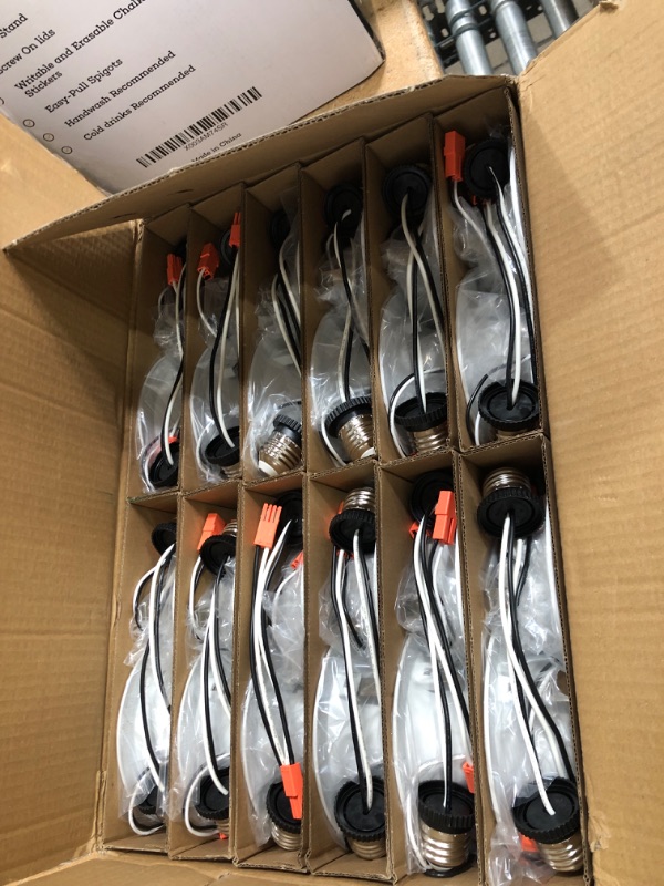 Photo 1 of Amico 24 Pack 4 inch 5CCT LED Recessed Lighting, Dimmable, 8.5W=60W, 650LM, 2700K/3000K/4000K/5000K/6000K Selectable, Retrofit Can Lights with Baffle Trim, IC Rated - ETL & FCC, White