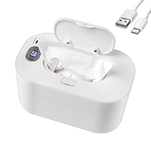 Photo 1 of Baby Wipe Warmer and Baby Wet Wipes Dispenser, 5 Modes of Temperature Heating Control Portable Diaper Wipes Warmer for Newborn Baby, Baby Shower Gifts White