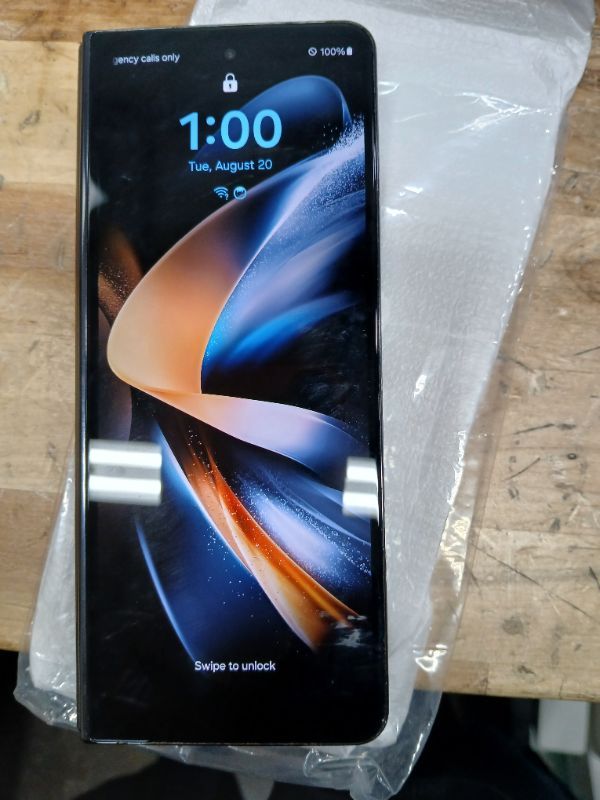 Photo 2 of ****SEE NOTES*****SAMSUNG Galaxy Z Fold 4 SM-F936U1 512GB Phantom Black (Renewed)-PASSWORD LOCKED**DISTORTED SCREEN**** PARTS ONLY***NO REFUND----SOLD AS IS--