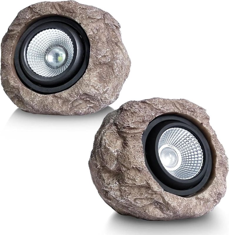 Photo 1 of (READ FULL POST) Solar Garden Lights Outdoor Super Bright Solar Rock Spot ligths Outdoor 2 Pack Led Landscape Lighting for Pathway Lawn Patio Porch Yard Walkway
