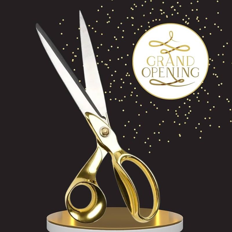 Photo 1 of 11" Gold Scissors for Grand Opening – Heavy Duty Gold Ribbon Cutting Scissors for Special Events Inaugurations Ceremonies Sharp Stainless Steel Scissors Gold 11 Inch Best Scissors for All Purpose