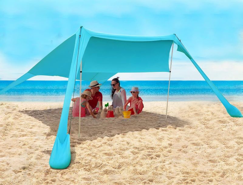 Photo 1 of 
FBSPORT Beach Tent Sun Shelter, Portable Beach Shade Canopy UPF50+ with Sandbags for Outdoor Family Camping, Fishing, Backyard Fun, Picnic, 7 x 7ft