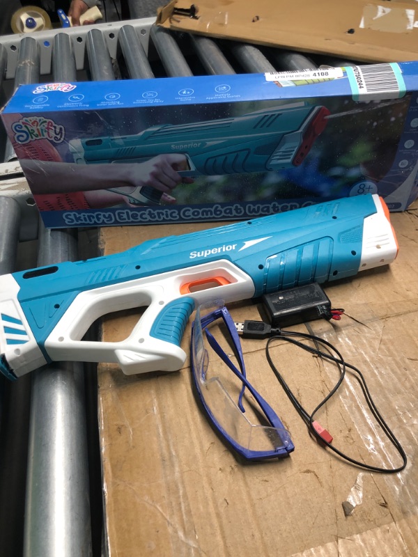 Photo 2 of **MINOR DAMAGE**
Skirfy Electric Water Gun,Auto Suction Water Guns for Adults&Kids,Squirt Guns 39 Ft Range,Battery Powered Squirt Gun,Automatic Water Gun,Water Blaster,Pool Beach Outdoor Party Toys for Kids Ages 8-12