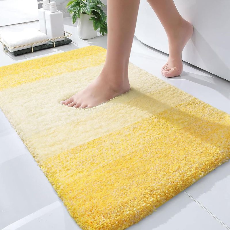 Photo 1 of (READ FULL POST) OLANLY Bathroom Rug Mat 30x20, Extra Soft and Absorbent Microfiber Bath Rugs, Non-Slip Plush Shaggy Bath Carpet, Machine Wash Dry, Bath Mats for Bathroom Floor, Tub and Shower, Yellow
