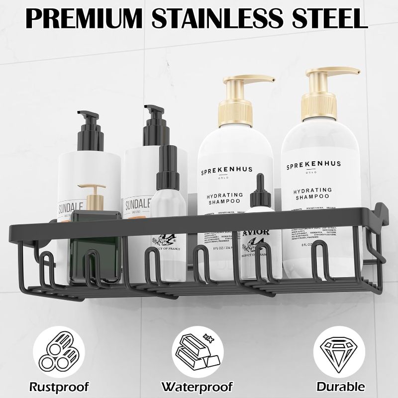 Photo 1 of 
Bathroom stars Shower Caddy 1Pack Self Adhesive Black Shower Organizer for Bathroom Storage, No Drilling,Large Capacity, Rustproof Stainless Steel Bathroom...