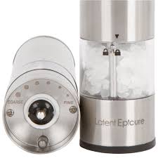 Photo 1 of  SINGLE GRINDER ONLY ONE Latent Epicure Battery Operated Salt and Pepper Grinder Set  - Complimentary Mill Rest Bright Light Adjustable Coarseness