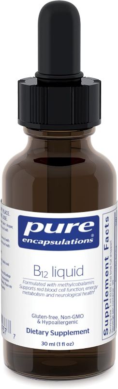 Photo 1 of 
Pure Encapsulations B12 Liquid | 1,000 mcg Vitamin B12 (Methylcobalamin) Supplement to Support Nerves, Immune Health, Energy, and Cognitive Function* | 1 fl. oz.