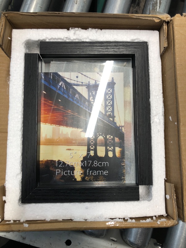 Photo 2 of (READ FULL POST) Lavezee 2 Pack 5x7 Picture Frames Made of Black Wooden L-shaped Base with Glass, Double Sided Display Photo Pictures 5 by 7 inch Vertical Horizontal for Tabletop Frame