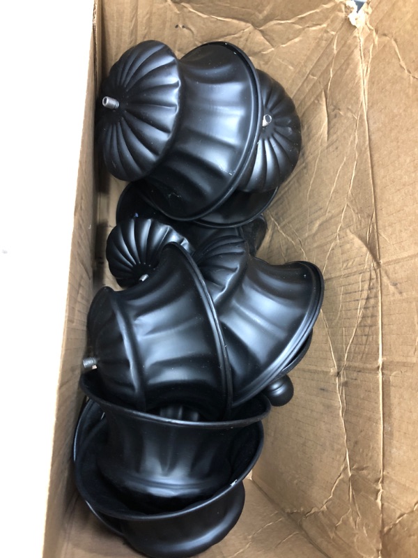 Photo 2 of 12 Pcs Vases for Centerpieces Metal Compote Vase Urn for Flowers Small Pedestal Vase Trumpet Vase for Wedding Table Reception Birthday Anniversary Ceremony Home Decor, 5.91 Inch (Black)