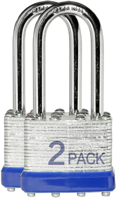 Photo 1 of (READ FULL POST) (4) XanHen Locks Laminated Steel Keyed Padlocks Keyed Alike Locks Bulk, Long Shackle Padlocks, Pack of 4 for Hasp Latch, Sheds, Fences, Storage Locker, School, Gym