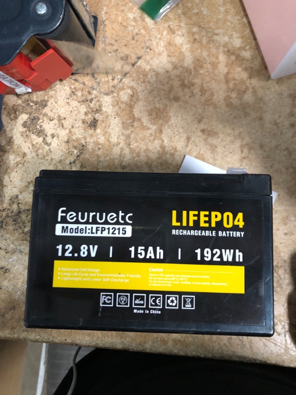 Photo 2 of 12V 15Ah Deep Cycle LiFePO4 Battery, 3000+ Cycles, Maintenance-Free Battery for Fish Finder, Scooter, Security System, Solar System, UPS etc Rechargeable Lithium Iron Phosphate Battery