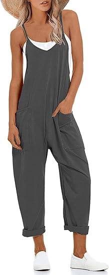 Photo 1 of ***STOCK PHOTO REFERENCE ONLY*** Muchpow Women's V Neck Sleeveless Jumpsuits Spaghetti Straps Harem Long Pants Overalls With Pockets
