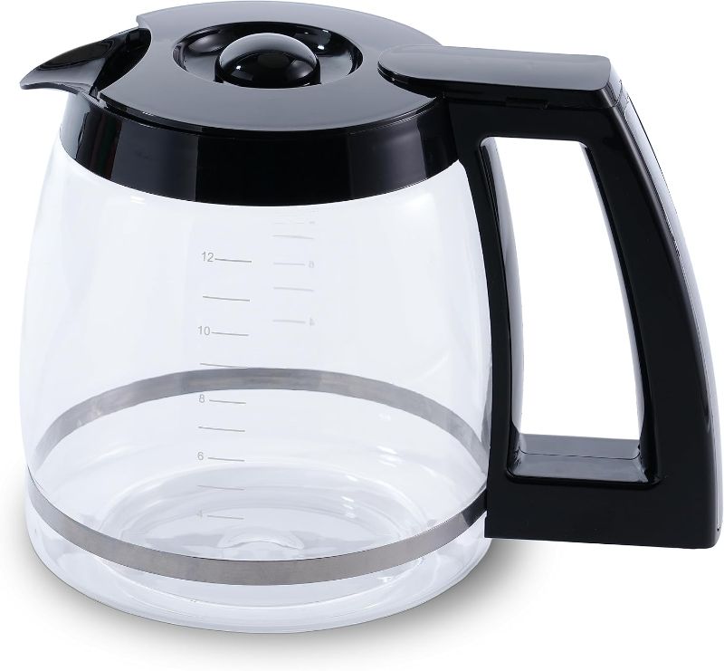 Photo 1 of 12-Cup Glass Carafe, Compatible with Cuisinart Coffee Maker, Replaces DCC-1200PRC (Decorative Stainless-steel Handle)