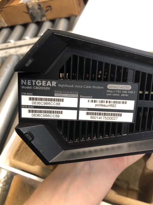 Photo 4 of ***MISSING PIECES/ SEE NOTES***
NETGEAR Nighthawk Multi-Gig Cable Modem for Xfinity Voice (CM2050V) – for Cable Plans up to 2.5Gbps - DOCSIS 3.1-2 Phone Lines