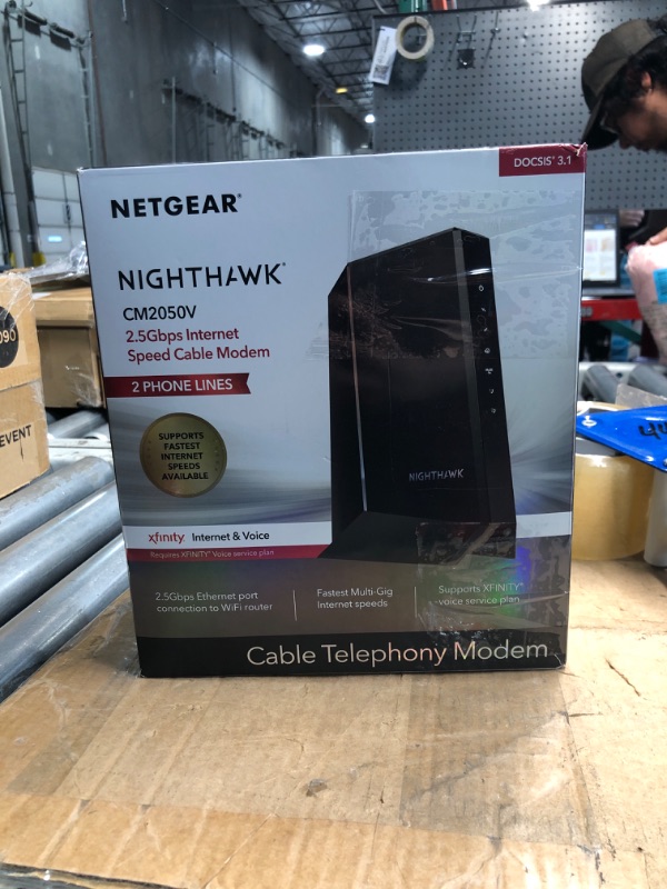 Photo 5 of ***MISSING PIECES/ SEE NOTES***
NETGEAR Nighthawk Multi-Gig Cable Modem for Xfinity Voice (CM2050V) – for Cable Plans up to 2.5Gbps - DOCSIS 3.1-2 Phone Lines