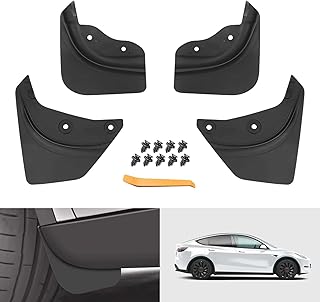 Photo 1 of 2024 Upgrade Tesla Model Y Accessories Mud Flaps [Stay Clean, Protect Paint] Military Grade All Weather Splash Guards with Install Kit, for Tesla Model Y 2020~2024, Thicker Version