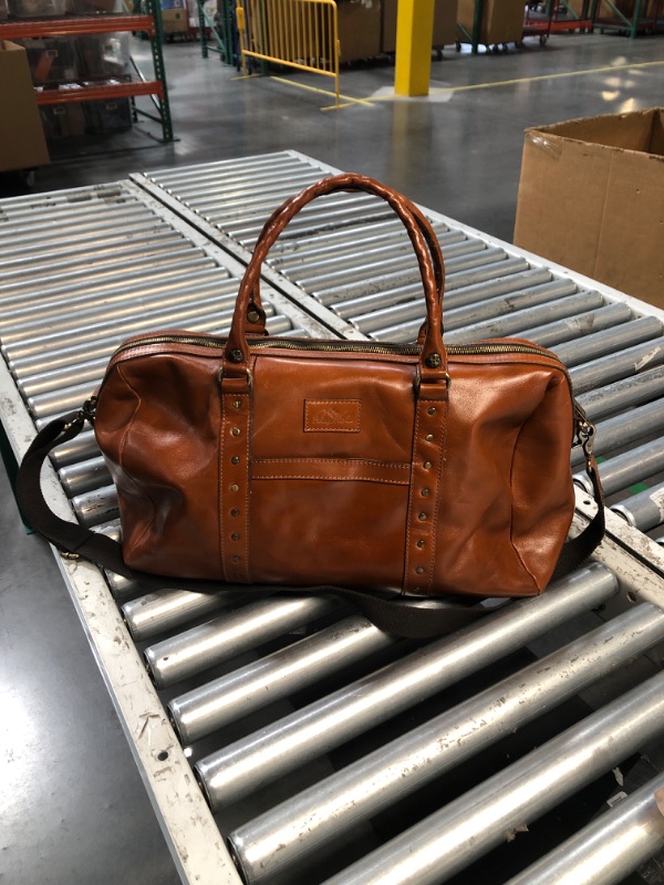 Photo 2 of (READ FULL POST/NOTES) Patricia Nash Brown Leather Milano Weekender Duffel Travel Luggage Bag NEW!
