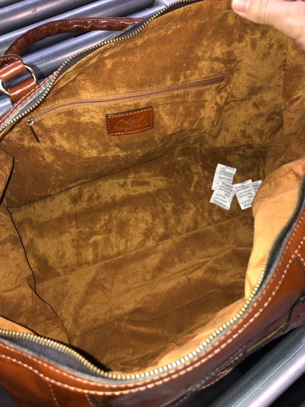 Photo 7 of (READ FULL POST/NOTES) Patricia Nash Brown Leather Milano Weekender Duffel Travel Luggage Bag NEW!
