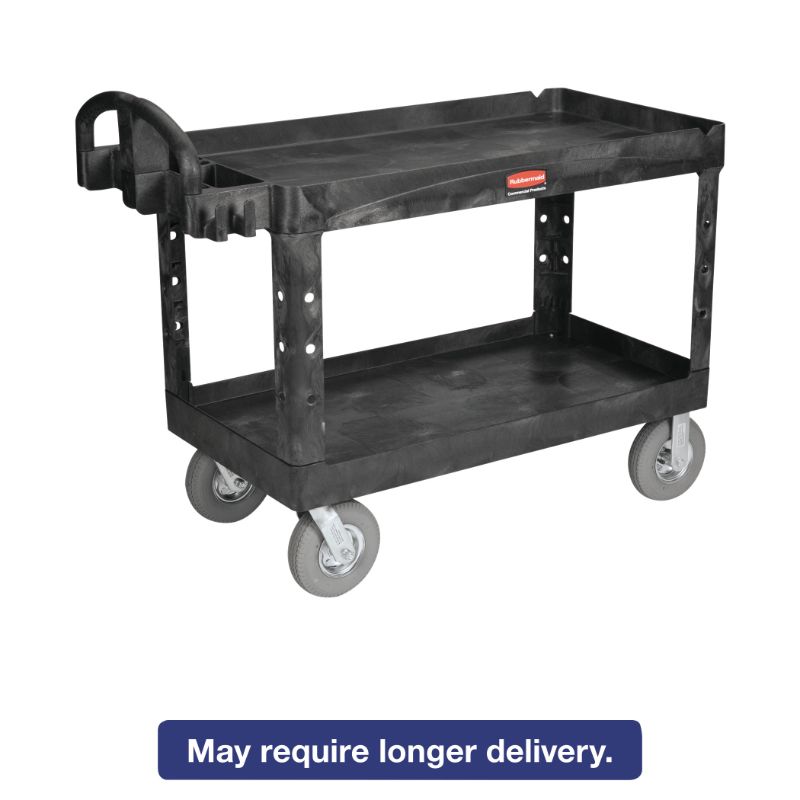 Photo 1 of * SEE NOTES* Rubbermaid Commercial Heavy-Duty Utility Cart Two-Shelf 25-1/4w X 54d X 39-1/4h Black
