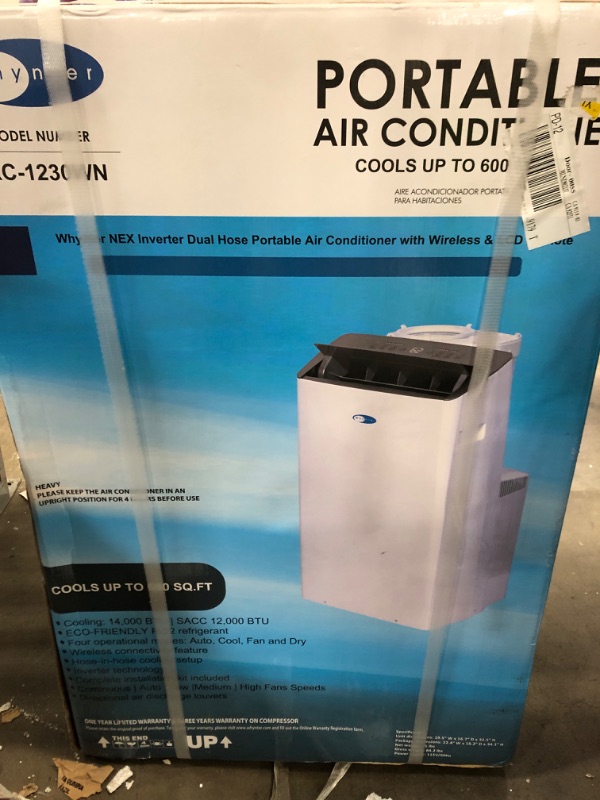 Photo 6 of * See notes* Whynter Inverter Portable Air Conditioner 14,000 Dual Hose, Dehumidifier, Cooling Fan & Smart Wi-Fi for 600 Sq Ft Rooms, NEX ARC-1230WN (12,000 BTU SACC), White